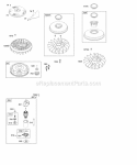 Electric Starter Flywheel Diagram and Parts List for 21A707-0260-E1  Briggs and Stratton Engine